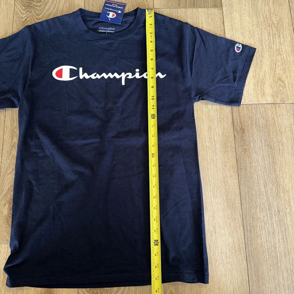 Champion Men's T-Shirt Short Sleeve Cotton Original Classic Jersey Script Logo S - Picture 8 of 8